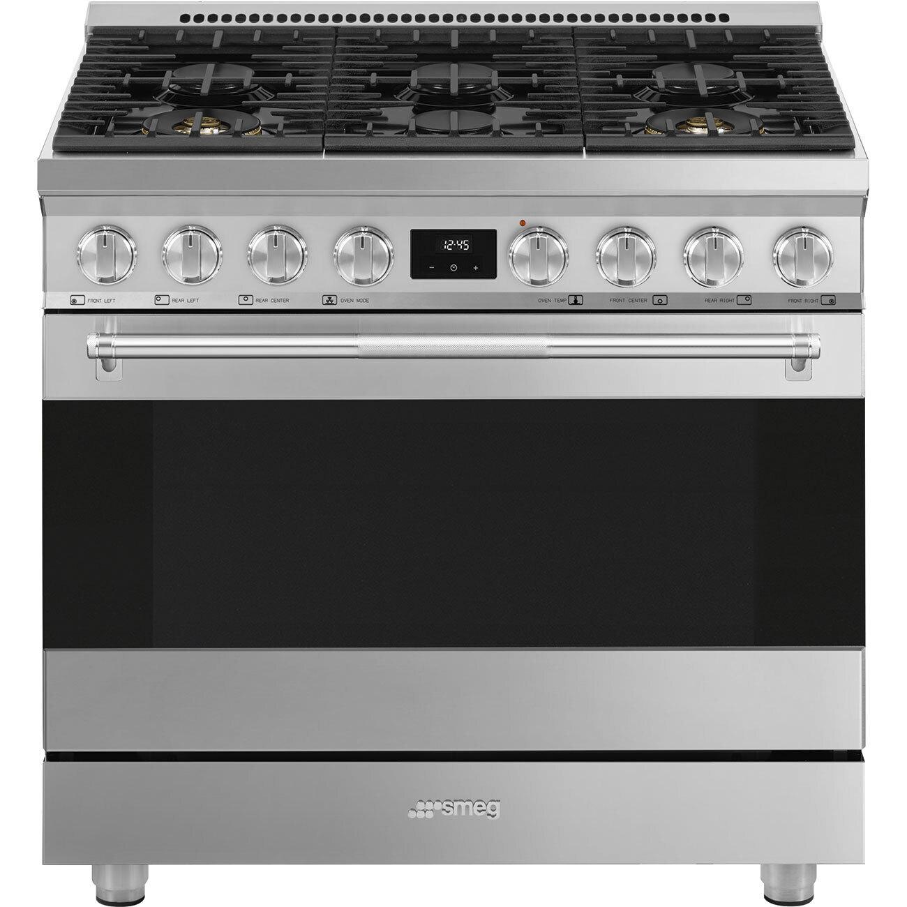 Smeg Dual Fuel Range 36" SPR36UGMX